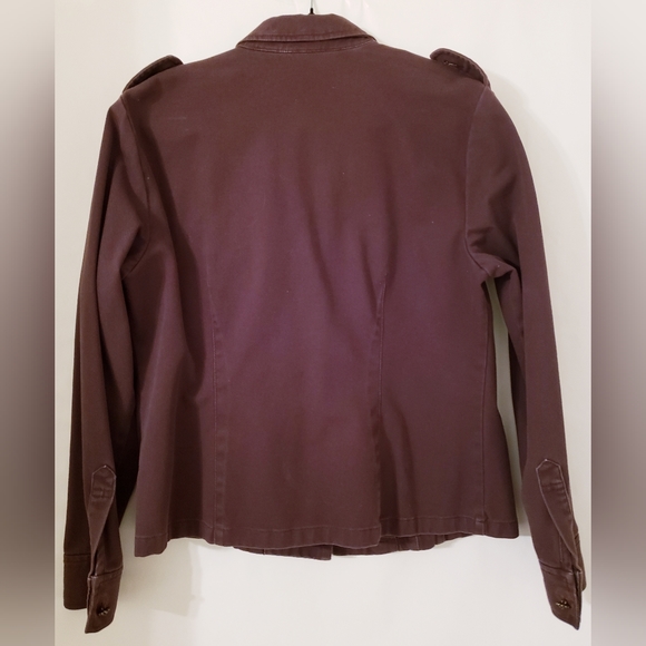 Westbound Brown Jean Jacket with Jeweled Buttons Size L - Picture 4 of 6